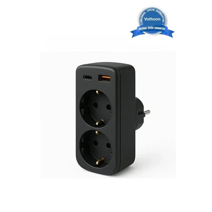 BUĞZ Çoklu Priz Yüksek Gerilim Korumalı 2’li Priz 1xusb 1xtype-c Çıkışlı Grup Priz Çoğaltıcı
