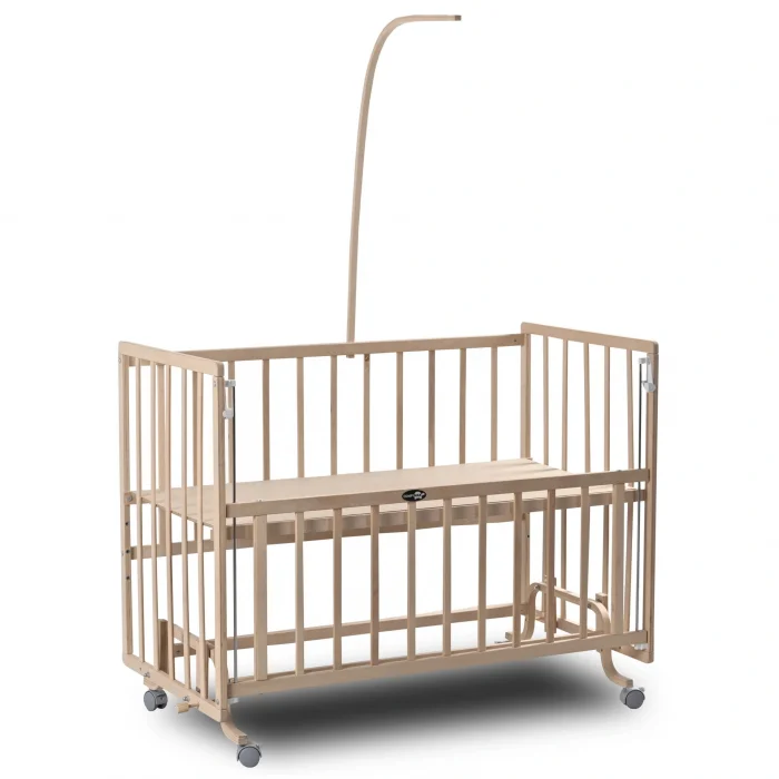 BUĞZ ComfyMax Sallanır Anne Yanı Doğal Ahşap Beşik ve Uyku Seti - 60x120 cm