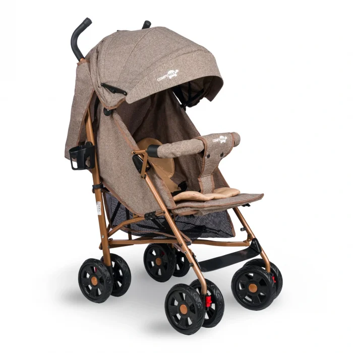 BUĞZ Comfymax Tam Yatar Baston Bebek Arabası – Wood Brown