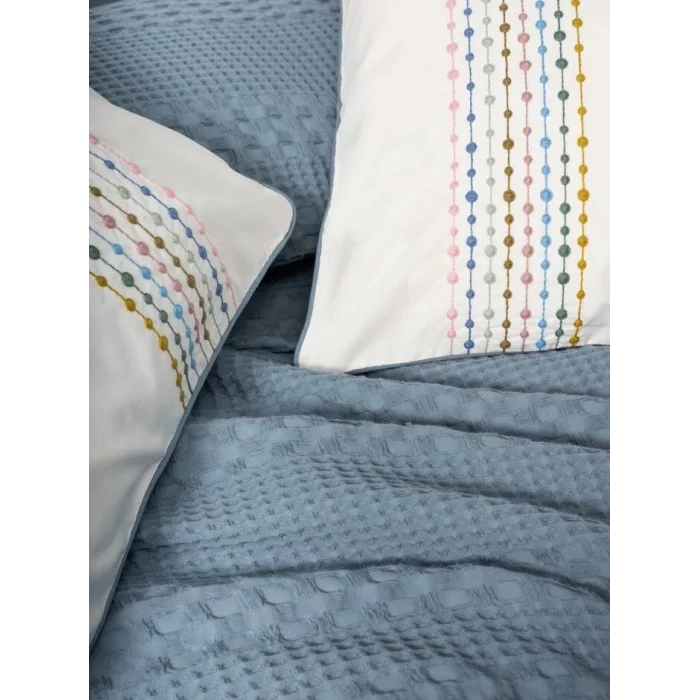  Cotton Box Aura Çift Kişilik Pike Takımı Pebble İndigo