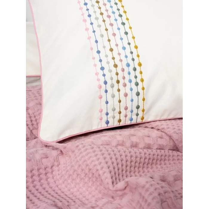  Cotton Box Aura Çift Kişilik Pike Takımı Pebble Pembe
