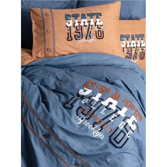 BUĞZ Cotton Box Mood Nakışlı Ranforce Çift Kişilik Nevresim Takımı State Tarçın