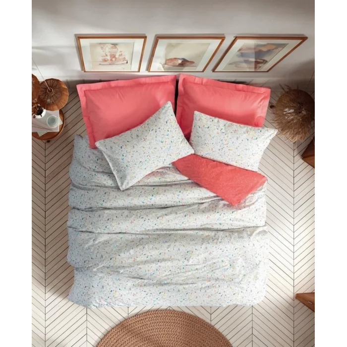  Cotton Box Petite Çift Kişilik Nevresim Takımı Messy Mercan