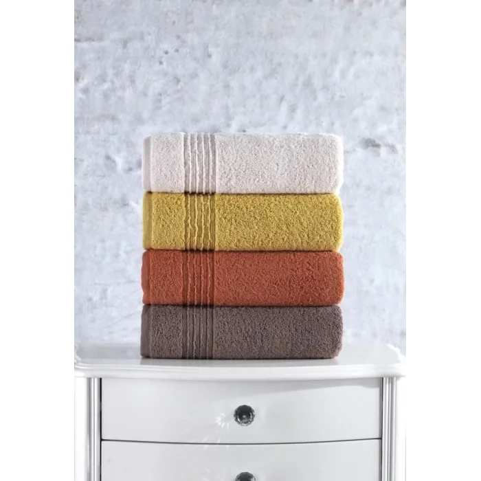  Cotton Box Plump 50x90 4lü Havlu Seti Mercan Sarı Kahve Bej
