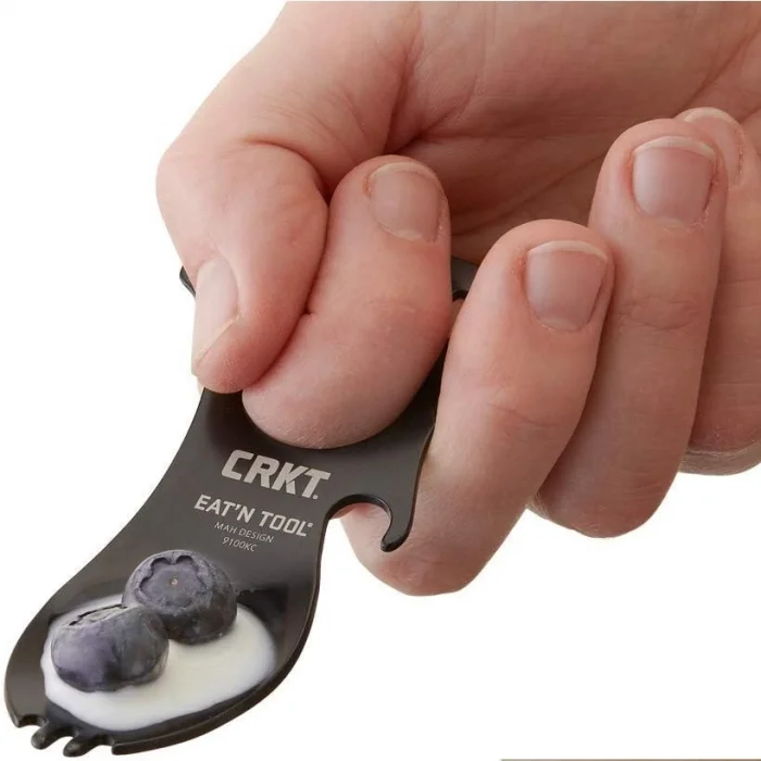 BUĞZ Crkt 9100k Eat’n Tool Karabina Çok Fonksiyonlu Karabina Tornavida Lokma Açacak Çatal Kaşık