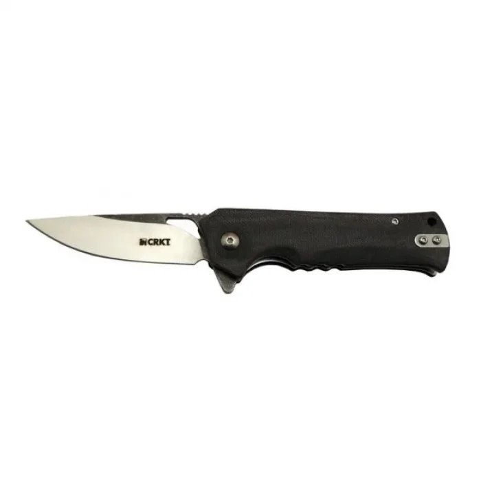  Crkt Muskie 202 BK Siyah Kamp / Outdoor Çakı 18 cm - Yarı Otomatik, Kemerlikli, Kutulu