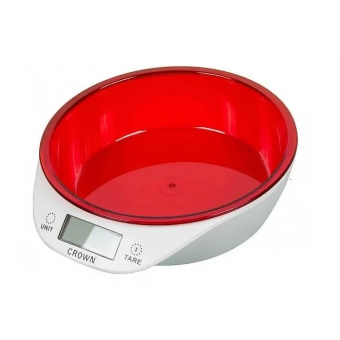  Crown Dijital Lüks Kefeli Mutfak Terazisi 5 Kg Çıkarılabilir Ölçü Kabı Terazi Tartı Gram