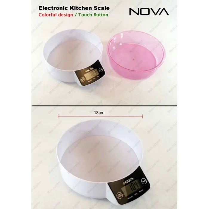  Crown Dijital Lüks Kefeli Mutfak Terazisi 5 Kg Çıkarılabilir Ölçü Kabı Terazi Tartı Gram