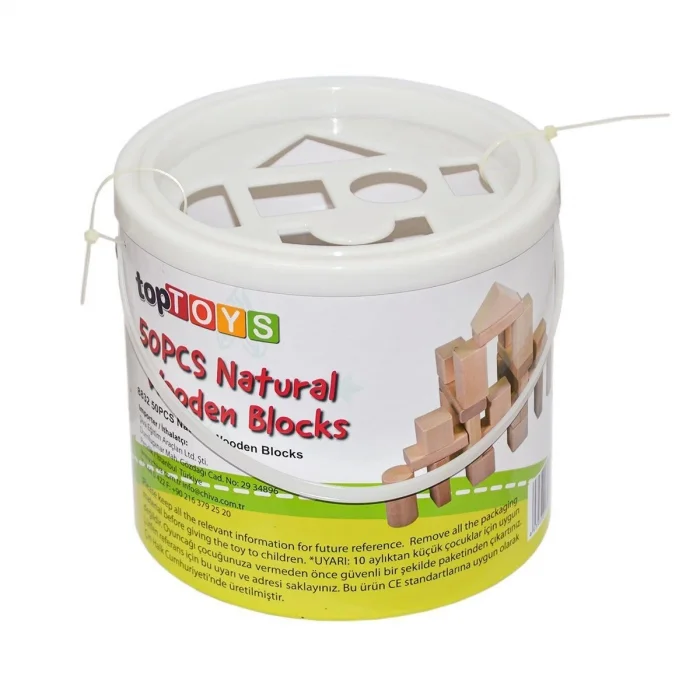  CS-8832 Natural Ahşap Blok Seti 50 Parça -Chiva