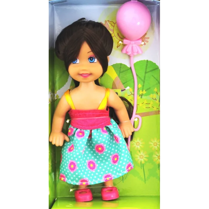  Cute Girl Pembe Balonlu Kumral Mini Bebek