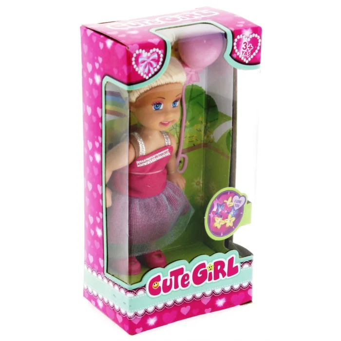  Cute Girl Pembe Balonlu Sarışın Mini Bebek
