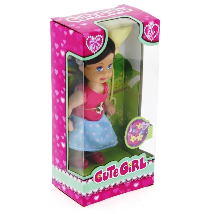  Cute Girl Sarı Balonlu Kumral Mini Bebek