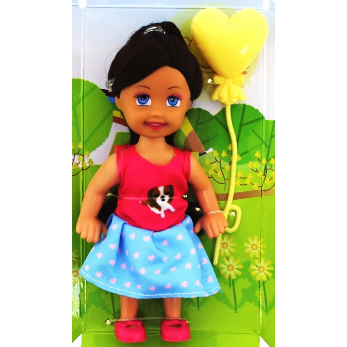  Cute Girl Sarı Balonlu Kumral Mini Bebek
