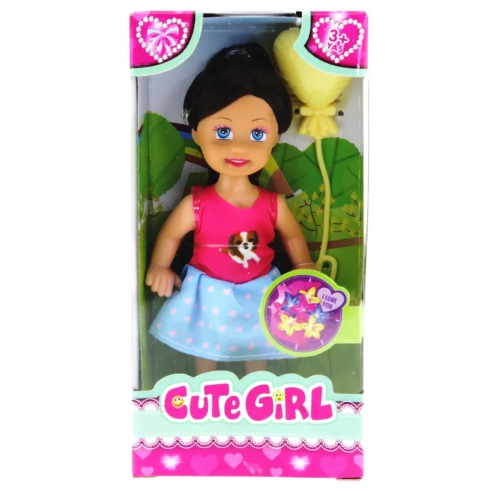  Cute Girl Sarı Balonlu Kumral Mini Bebek