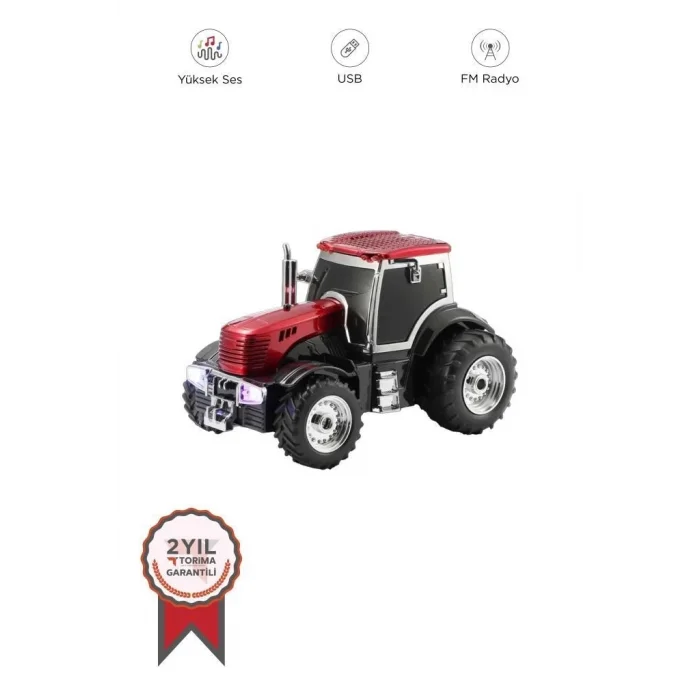 BUĞZ D42 Kırmızı Traktör Tasarım Usb/fm Radyo Bluetooth Hoparlör Speaker