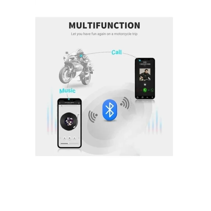 BUĞZ D60 2x Motosiklet Kask Kulaklığı Bluetooth Intercom Rgb Işıklı 2 Intercom Bağlantılı