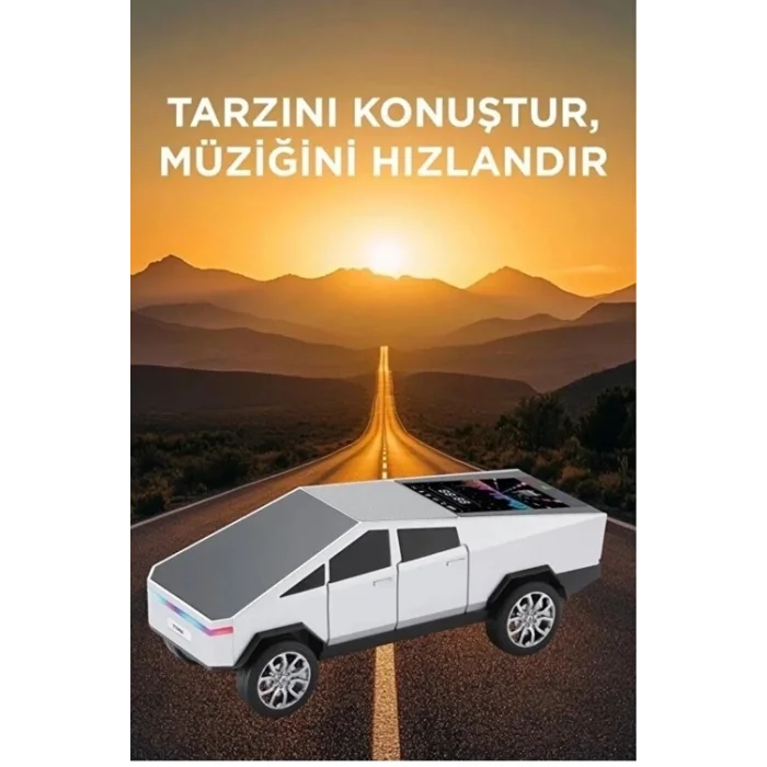 BUĞZ D68 Cyber Model Araba Tasarımlı Bluetooth Hoparlör 15w Güçlü Ses Rgb Led /tws/usb Beyaz
