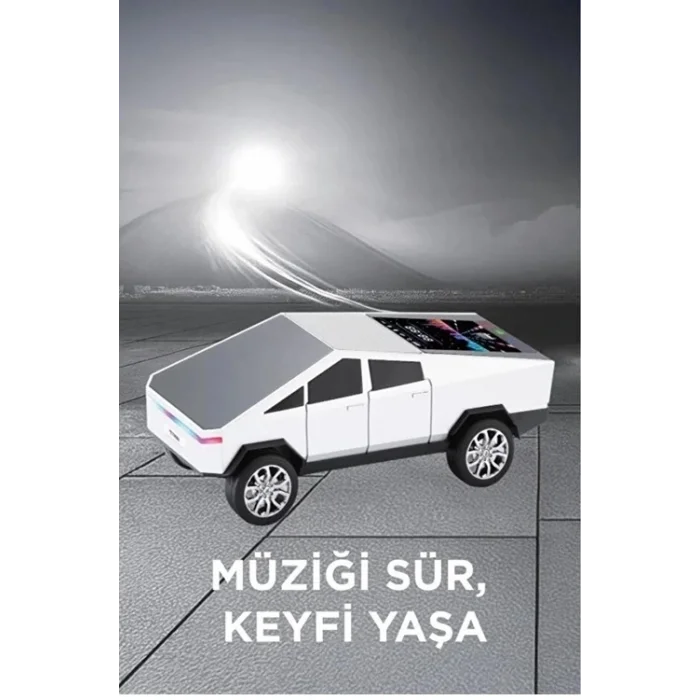 BUĞZ D68 Cyber Model Araba Tasarımlı Bluetooth Hoparlör 15w Güçlü Ses Rgb Led /tws/usb Beyaz