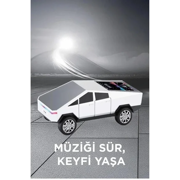 BUĞZ D68 Cyber Model Araba Tasarımlı Bluetooth Hoparlör 15w Güçlü Ses Rgb Led /tws/usb Beyaz