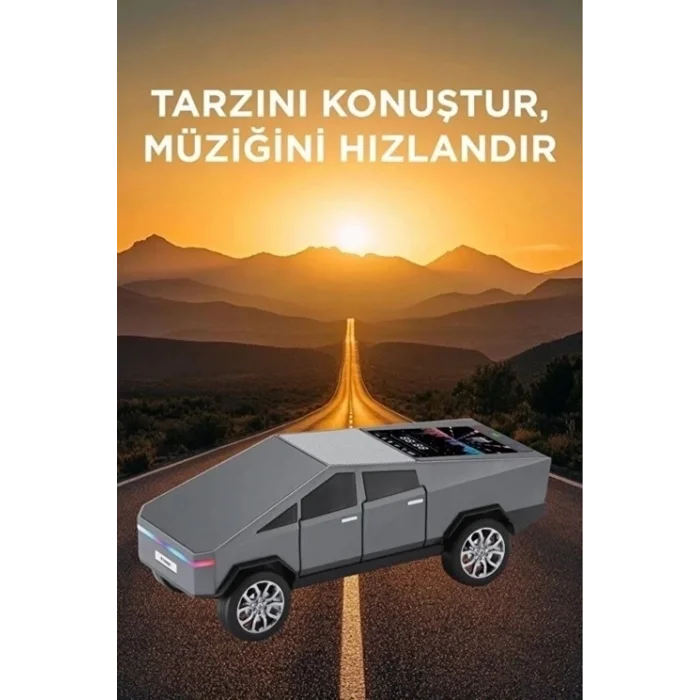 BUĞZ D68 Cyber Model Araba Tasarımlı Bluetooth Hoparlör 15w Güçlü Ses Rgb Led /tws/usb Gri