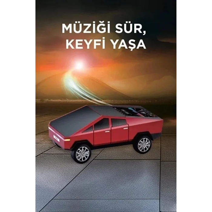 BUĞZ D68 Cyber Model Araba Tasarımlı Bluetooth Hoparlör 15w Güçlü Ses Rgb Led /tws/usb Kırmızı