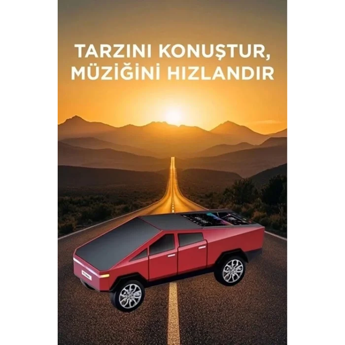 BUĞZ D68 Cyber Model Araba Tasarımlı Bluetooth Hoparlör 15w Güçlü Ses Rgb Led /tws/usb Kırmızı