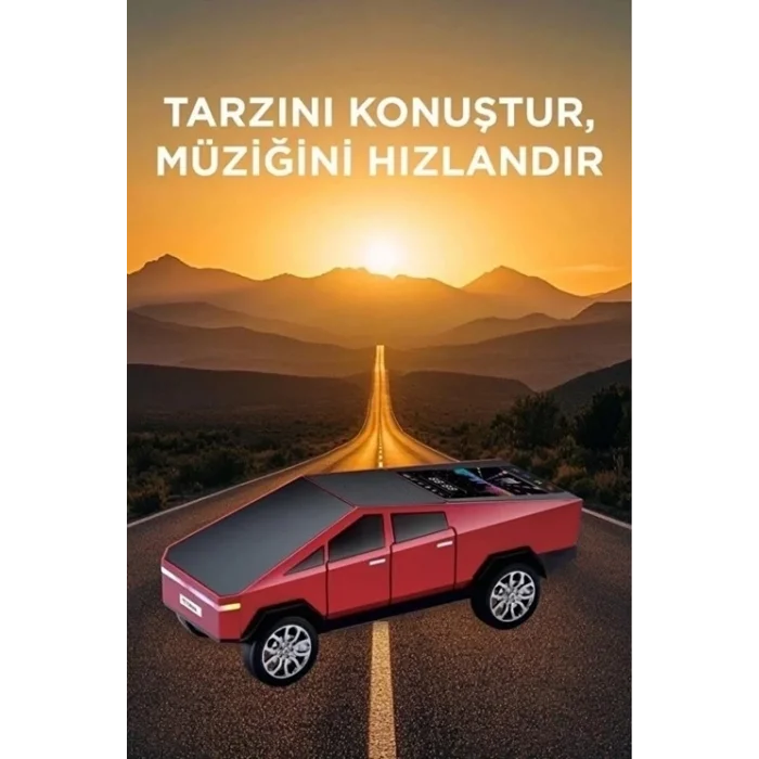 BUĞZ D68 Cyber Model Araba Tasarımlı Bluetooth Hoparlör 15w Güçlü Ses Rgb Led /tws/usb Kırmızı