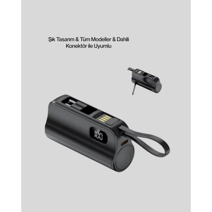 BUĞZ Dahili Type-C Konektörlü Mini 2000mAh Powerbank - Lisinya