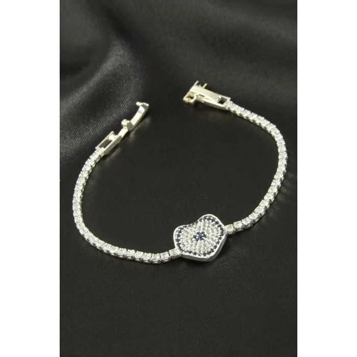 BUĞZ Dalgalı Oval Zirkon Taşlı Çocuk Bileklik 16 cm