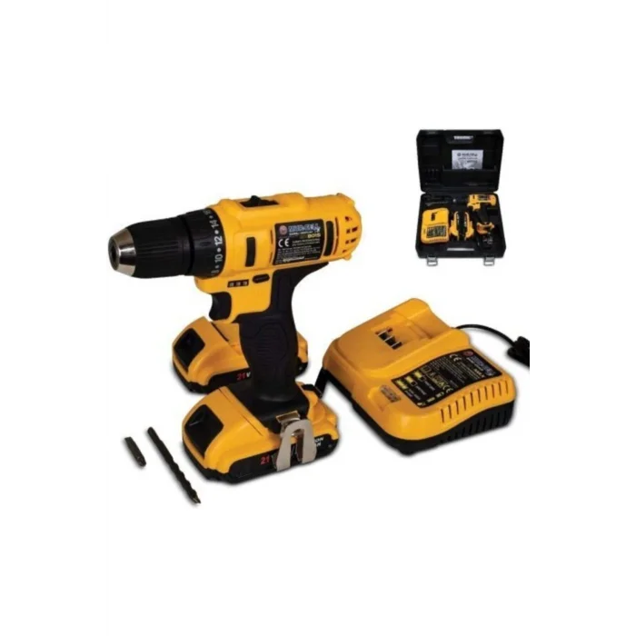 BUĞZ Darbeli kablosuz matkap 600 watt 14 volt anahtarsız mandren 3 akü 27 parça setli