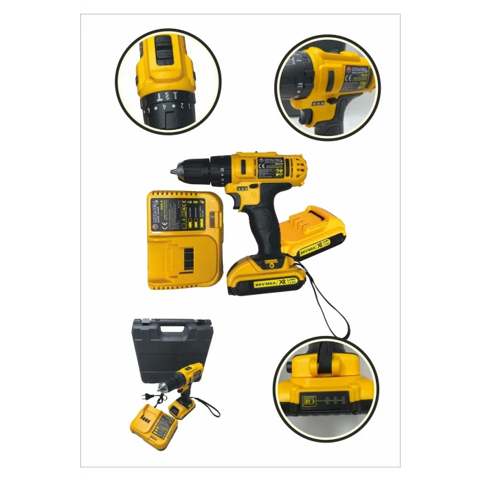 BUĞZ Darbeli matkap 12 watt 12 volt kablosuz anahtarsız mandren 3 akü 2 yıl garantili