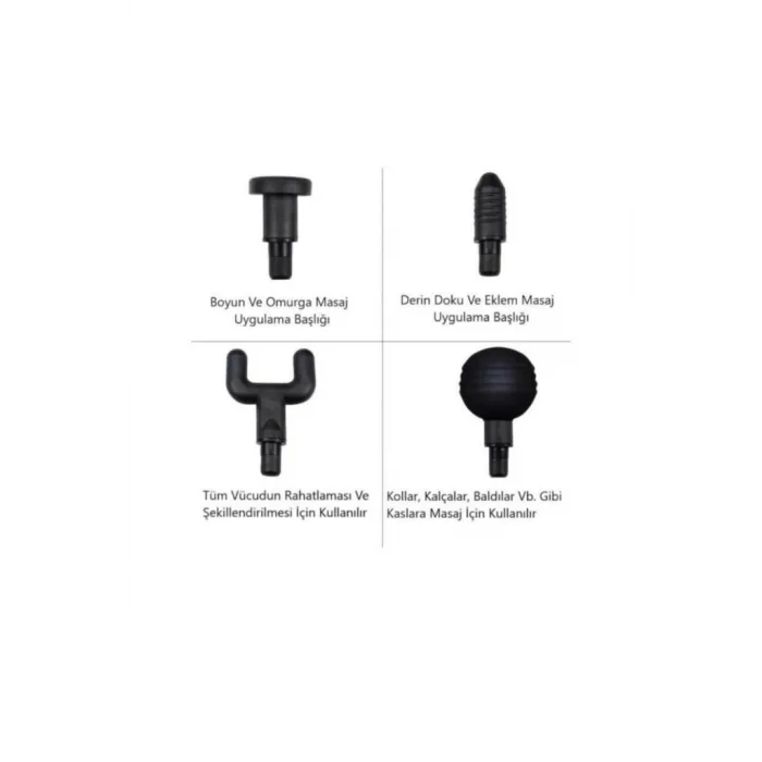  Darbeli Titreşimli Tabanca Masaj Aleti Kas Rahatlatıcı 4 Başlıklı Şarjlı Göbek Eritme Cihazı Zayıflama Ve Selülit Giderme