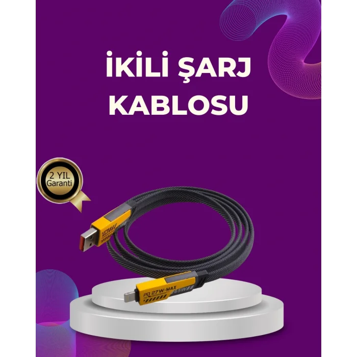  Dayanıklı 4’ü 1 Arada Çok Fonksiyonlu Hızlı Şarj Veri Kablosu