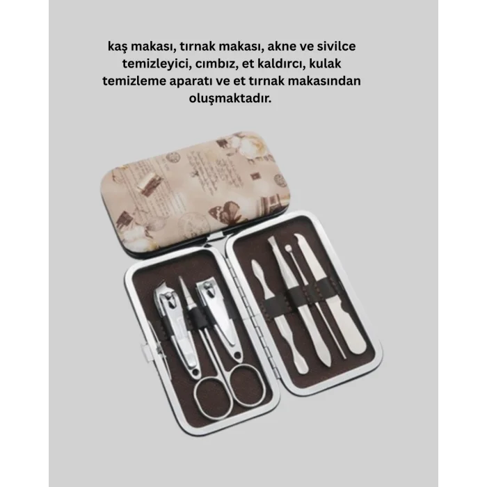 BUĞZ Dayanıklı Çelik Aletlerden Oluşan Kişisel Bakım Seti