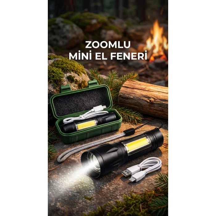 BUĞZ Dayanıklı Metal Gövdeli El Feneri, Gece ve Kamp Kullanımı İçin