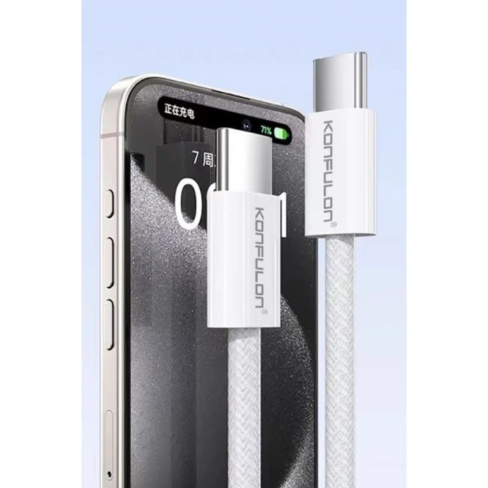 BUĞZ Dc130 2m 60w Type-c To Type-c Örgülü Hızlı Şarj Kablosu - Beyaz