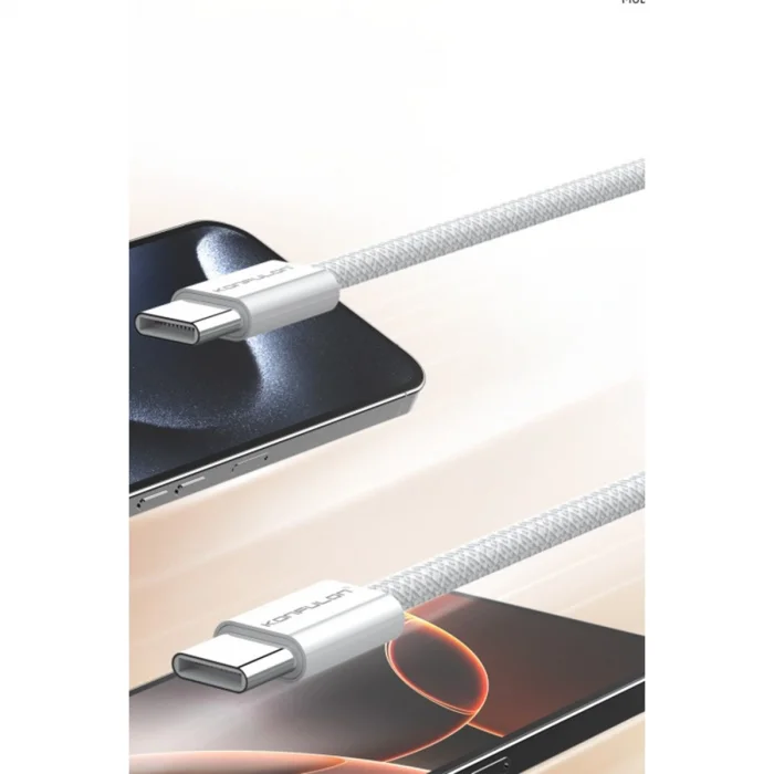 BUĞZ Dc130 2m 60w Type-c To Type-c Örgülü Hızlı Şarj Kablosu - Beyaz