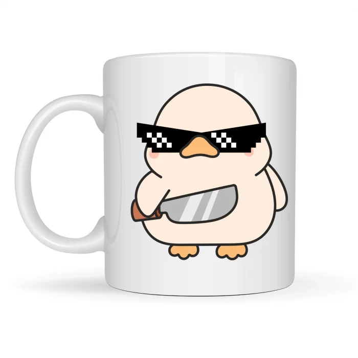 BUĞZ “Deal With It” Havalı Ördek Tasarımlı Porselen Kupa MODEL 80 – Eğlenceli, Mizahi & Hediyelik Kahve Kupası