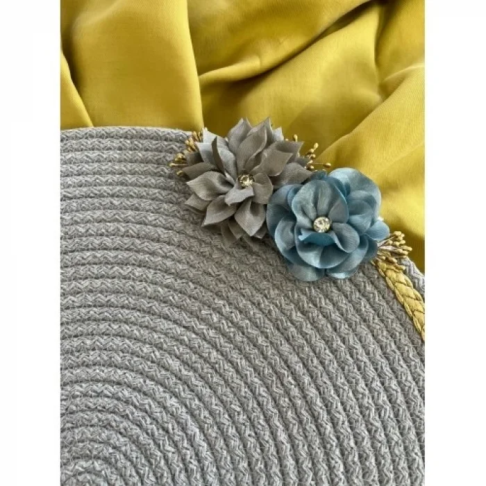  DecoHandy 39cm Çiçekli Jüt Örme Supla Amerikan Servis