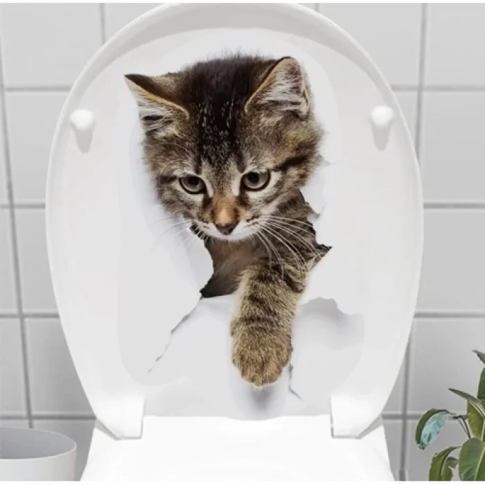  Decohandy Klozet Etiketi Stray Cat