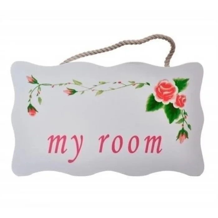 BUĞZ Decotown My Room Benim Odam Dekoratif Çiçek Desenli Kapı Askısı