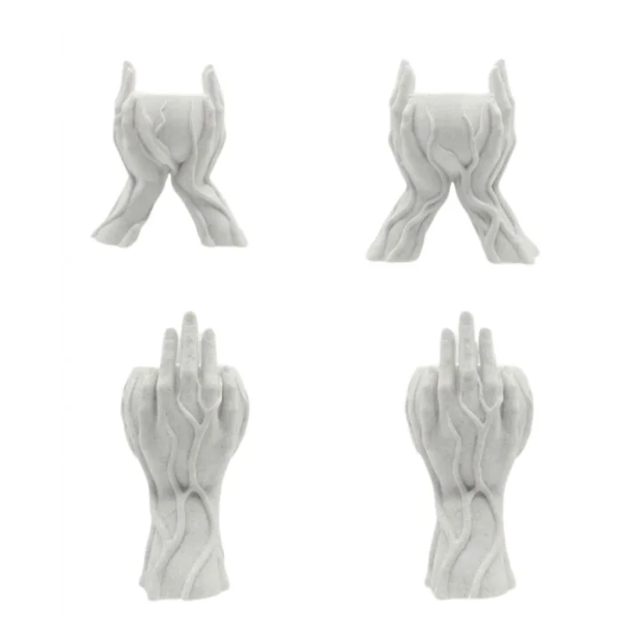 BUĞZ Dekoratif 3D El Tasarımlı Vazo Saksı Modern Ev Dekorasyon Aksesuarı - BUĞZ