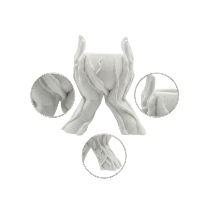 BUĞZ Dekoratif 3D El Tasarımlı Vazo Saksı Modern Ev Dekorasyon Aksesuarı - BUĞZ