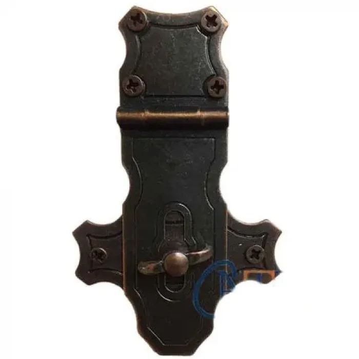  Dekoratif Anahtarlı Sandık Askısı - 40x65mm, Oksit, 1 Adet