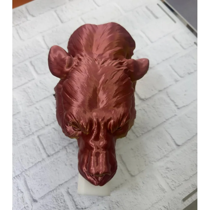 BUĞZ Dekoratif Asılabilir Jaguar Başı 3D Duvar Heykeli Gold Red 20x16 cm - Lisinya