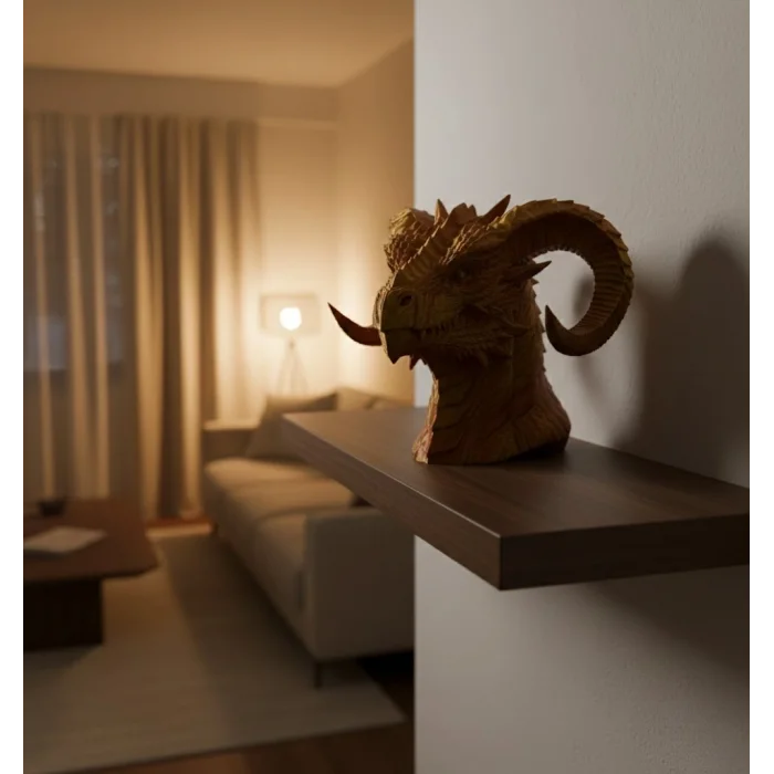 BUĞZ Dekoratif Gold Ejderha Heykeli Koleksiyonluk Fantastik Tasarım