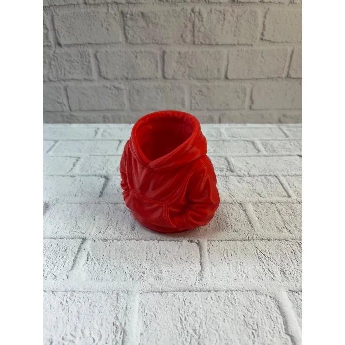 BUĞZ Dekoratif Kırmızı Hoodie Kalemlik 10x10 cm - Lisinya