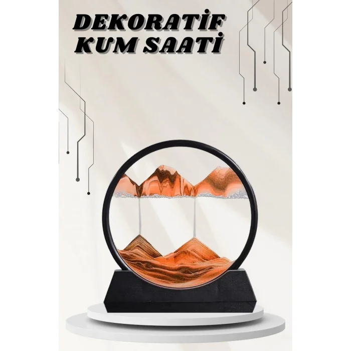  Dekoratif Kum Sulu Kum Saati Yuvarlak Şık Kum Tablosu Kum Saati Şeklinde Kum Tablo