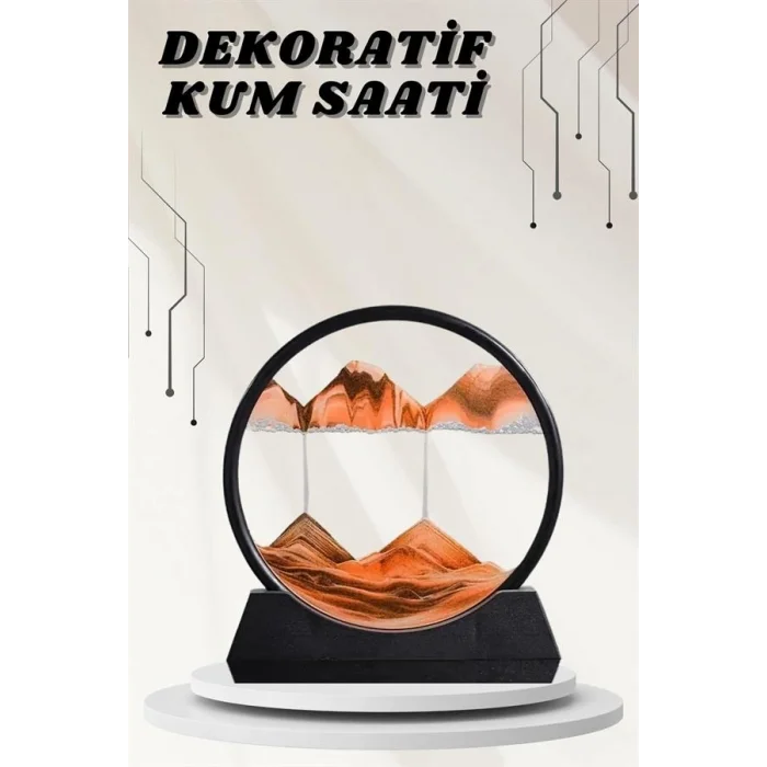 BUĞZ Dekoratif Kum Sulu Kum Saati Yuvarlak Şık Kum Tablosu Kum Saati Şeklinde Kum Tablo