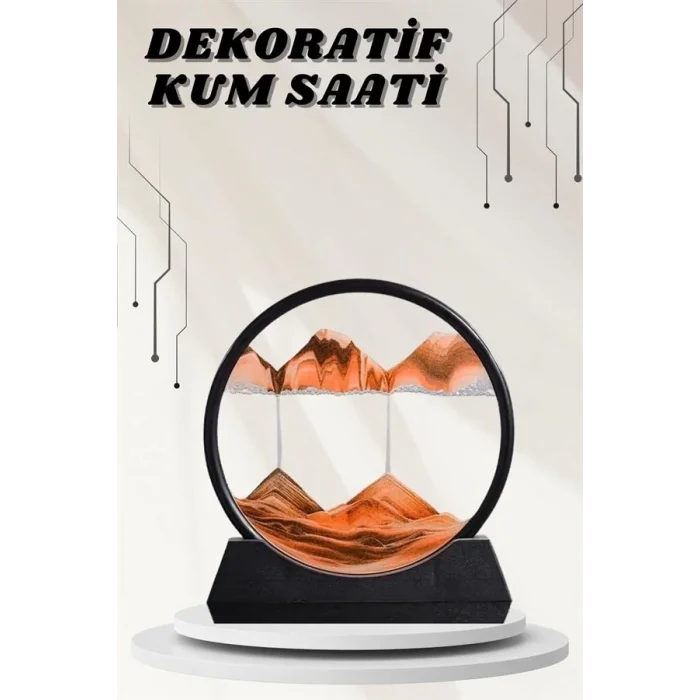 BUĞZ Dekoratif Kum Sulu Kum Saati Yuvarlak Şık Kum Tablosu Kum Saati Şeklinde Kum Tablo